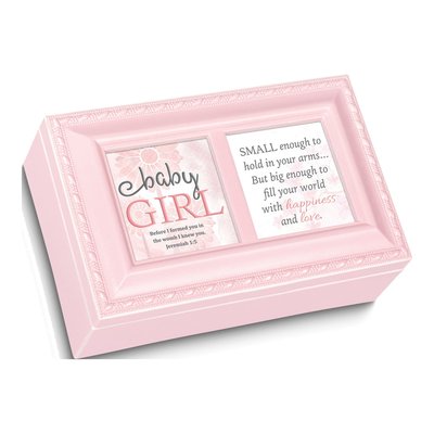 Baby Pink Resin Music Box - Jesus Loves Me