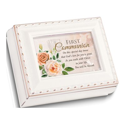 White Resin First Communion Keepsake Box