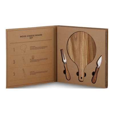 Acacia Wood Cheese Board & Utensil Set