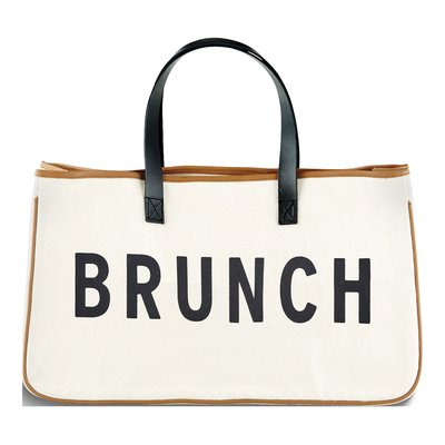 BRUNCH Cotton Canvas Tote with Leather Handles