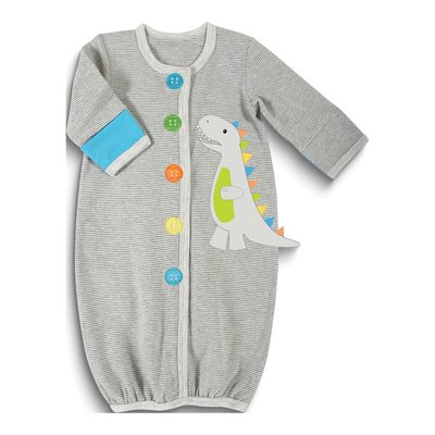 0-6 Month Dinosaur Cotton/Spandex Baby Gown
