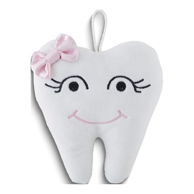 Plush Pink Bow Tooth Fairy Pillow