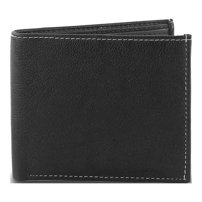 Black Vegan Leather Bi-Fold Wallet, 7-Slot