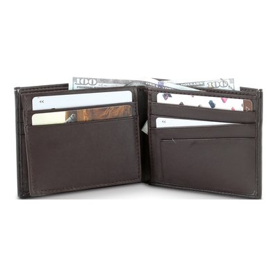 Men's Brown Vegan Leather 7-Slot Bi-Fold Wallet – view 2