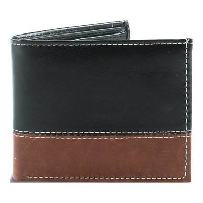 Men's Two-Tone Vegan Leather Top Flap Wallet
