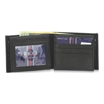 Black Leather RFID Bifold Wallet for Men – view 2
