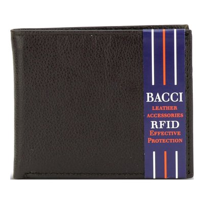 Brown Leather RFID Blocking Slim Bifold Wallet