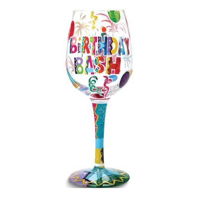 Lolita Hand-Painted Birthday Bash Wine Glass