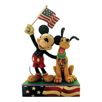 Disney Traditions Mickey & Pluto Patriotic Figurine