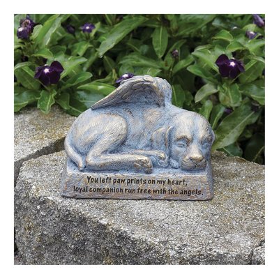 Dog Memorial Statue with Wings – view 2