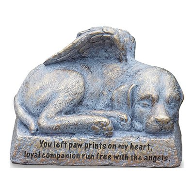 Dog Memorial Statue with Wings