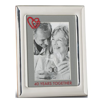 40th Anniversary 4x6 Silver-Tone Photo Frame