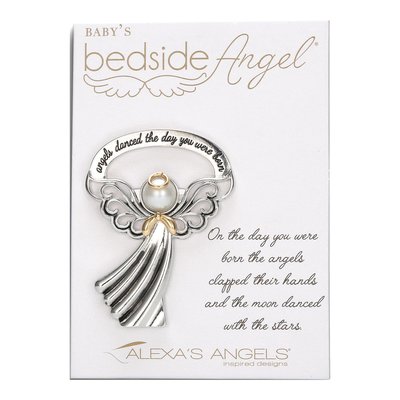 Rhodium-Plated Baby Bedside Angel Gift Figurine
