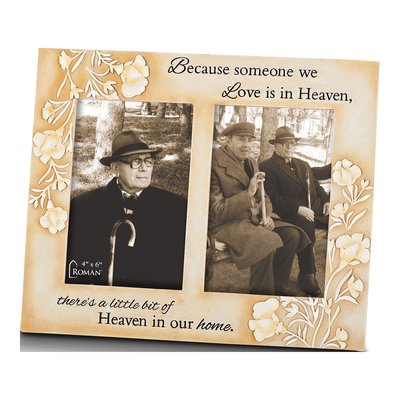 Floral Heaven Memorial Resin Photo Frame