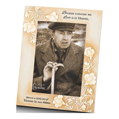 Floral Heaven Memorial 5x7 Photo Frame
