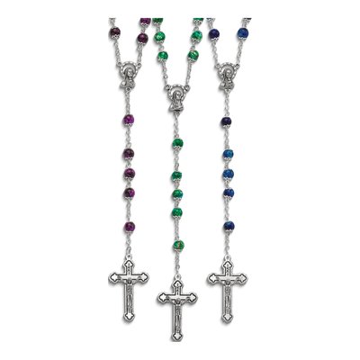 Set of 3 Marbled Bead Rosaries