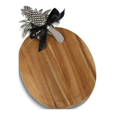 Pineapple Acacia Wood Cheese Board & Knife Set