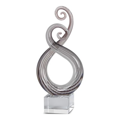 Badash Entangled Grey Glass Crystal Base Centerpiece