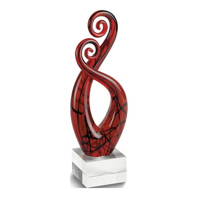 Badash Pietro Black & Red Glass Centerpiece