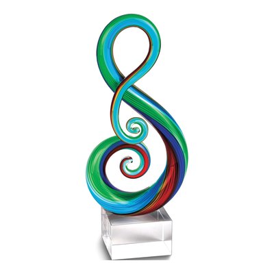 Badash Entangled Rainbow Note Glass Centerpiece