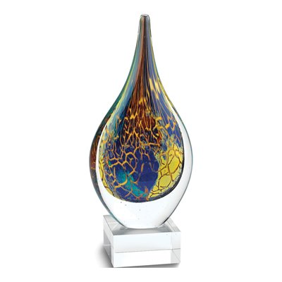 Badash Firestorm Glass Teardrop on Crystal Base