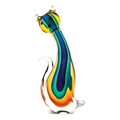 Badash Rainbow Art Glass Cat Figurine Gift