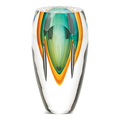 Badash Astra Green Handcrafted Art Glass Vase