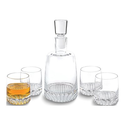 Badash Park Avenue Crystal Whiskey Decanter Set