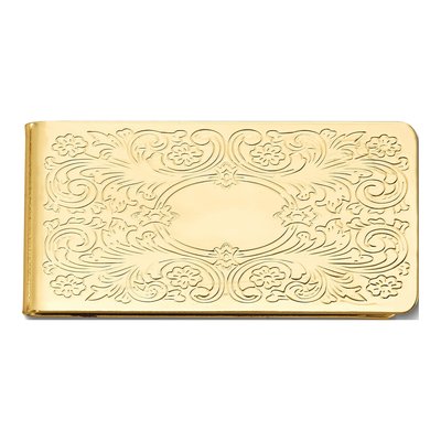 Men's Gold-Tone Engravable Money Clip