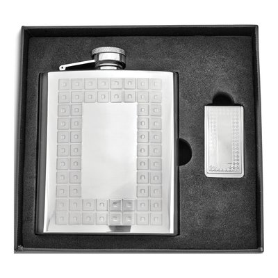 Stainless Steel Flask & Money Clip Gift Set