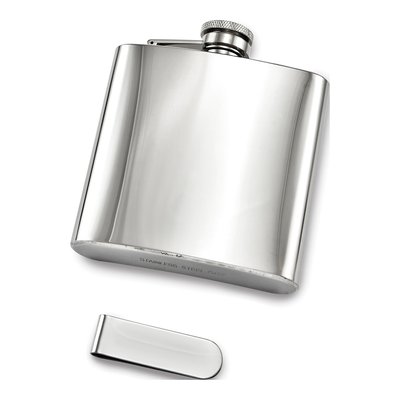 Stainless Steel Flask & Money Clip Gift Set – view 2