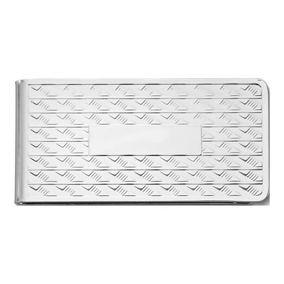 Silver-Tone Engravable Money Clip for Men