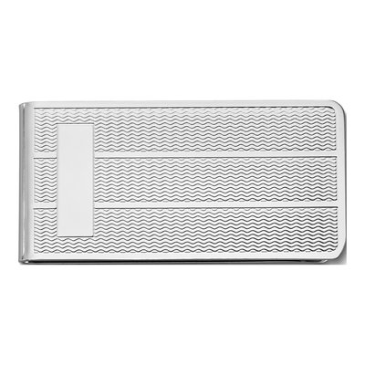 Men's Silver-Tone Engravable Money Clip