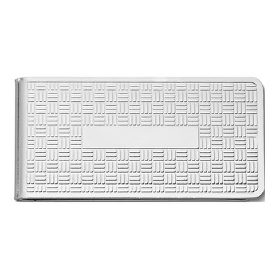 Men's Silver-Tone Woven Money Clip - Engravable