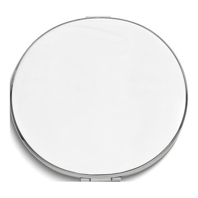 Silver-Tone Round Compact Mirror