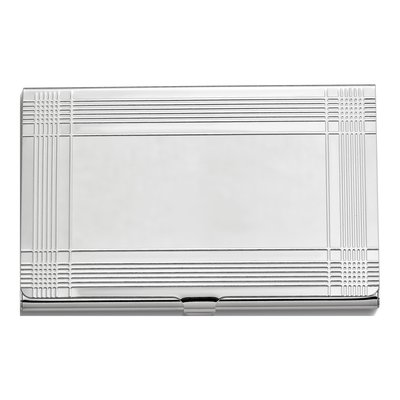 Nickel-Plated Striped Edge Business Card Case