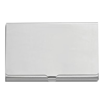 Silver-Tone Engravable Card Case