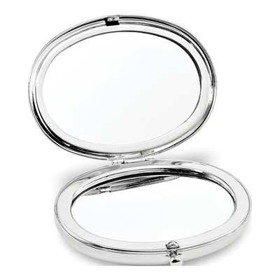 Silver-Tone Oval Compact Mirror – view 2