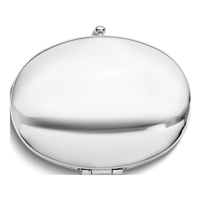 Silver-Tone Oval Compact Mirror