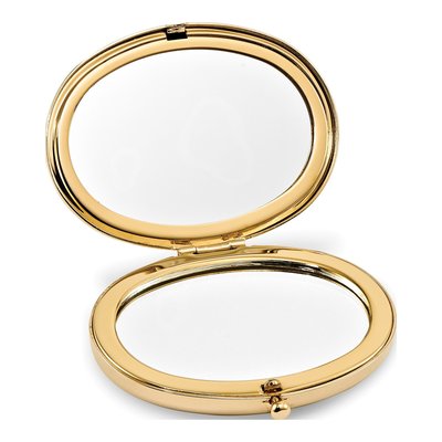 Gold-Tone Oval Compact Mirror with Magnifier – view 2