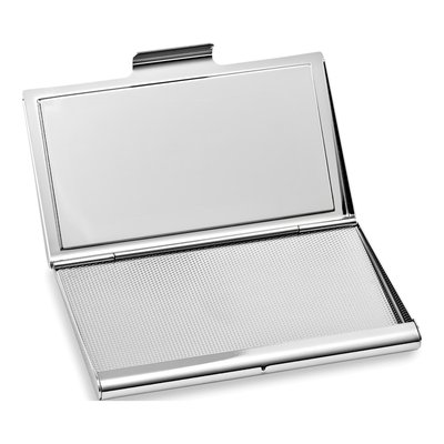 Silver-Tone Business Card Case with Rose Crystals – view 2