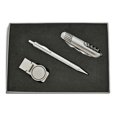 Men's Engravable Pen, Knife & Money Clip Gift Set
