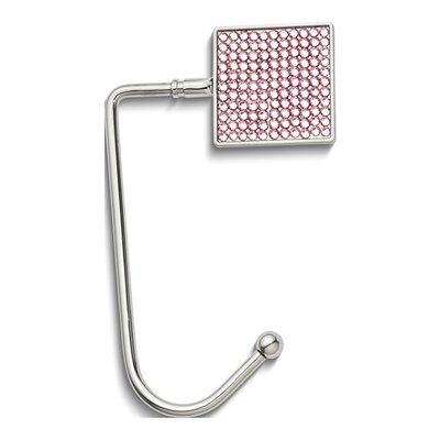 Rose Crystal Silver-Tone Handbag Hook Hanger