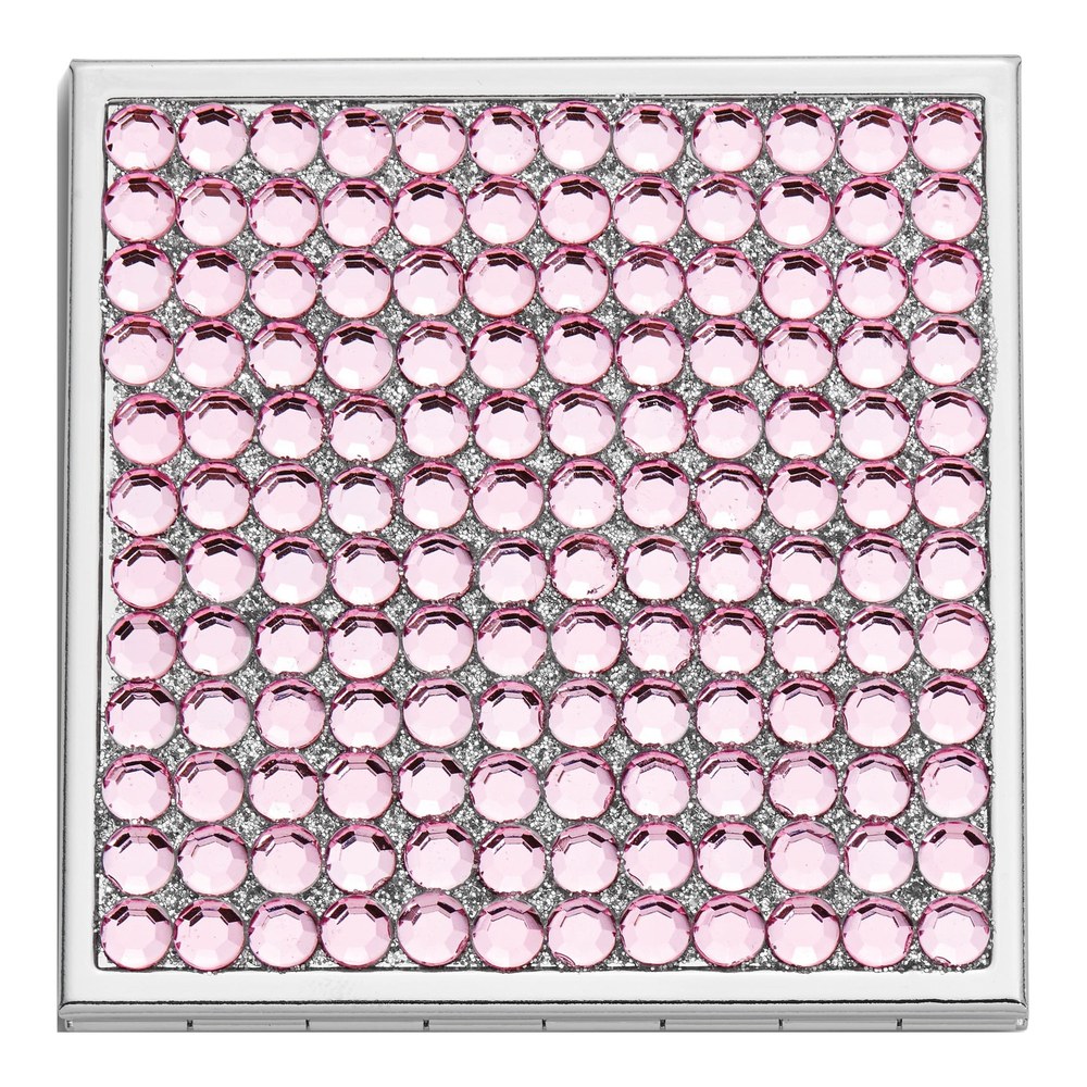 Rose Acrylic Crystal Square Compact Mirror