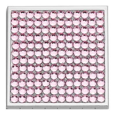 Rose Acrylic Crystal Square Compact Mirror
