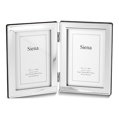 Silver-Plated 4x6 Double Photo Frame