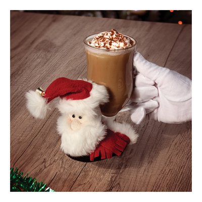 Plush Santa Set of Four Attachable Coasters – view 3
