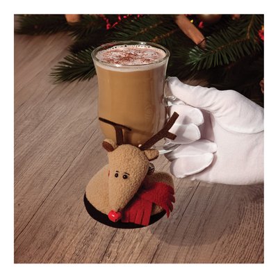 Plush Reindeer Set of Four Attachable Coasters – view 3