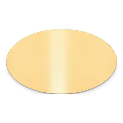 Oval Satin Brass Engravable Plates, Set of 6