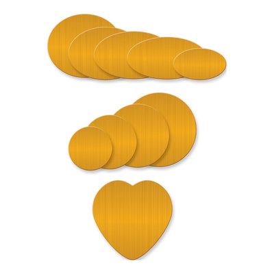Satin Brass Engravable Plates - Set of 10